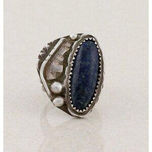 Sterling Silver Lapis Lazuli Ring Size 6 1/2